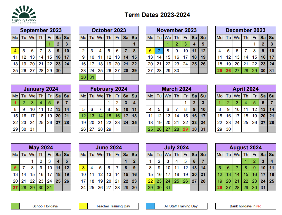 Term Dates & Hours